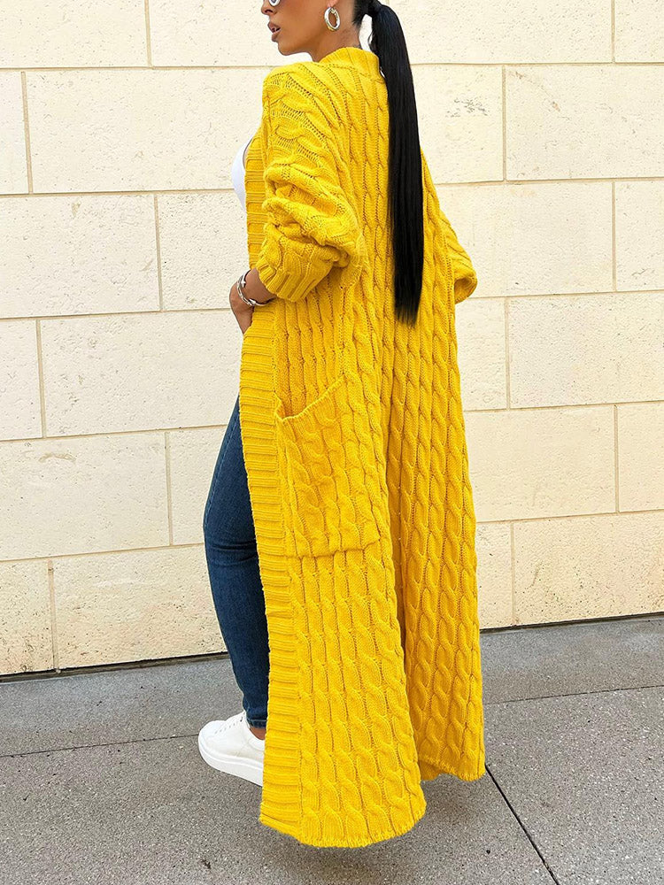 Knitted Graceful Open Front Cardigan