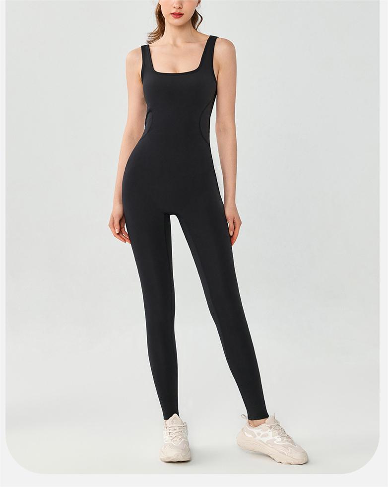 U Neck Sleeveless Yoga Jumpsuit Slim Fit Slimming Hollow Out Cutout Out Beauty Back No Embarrassment Line Jumpsuit