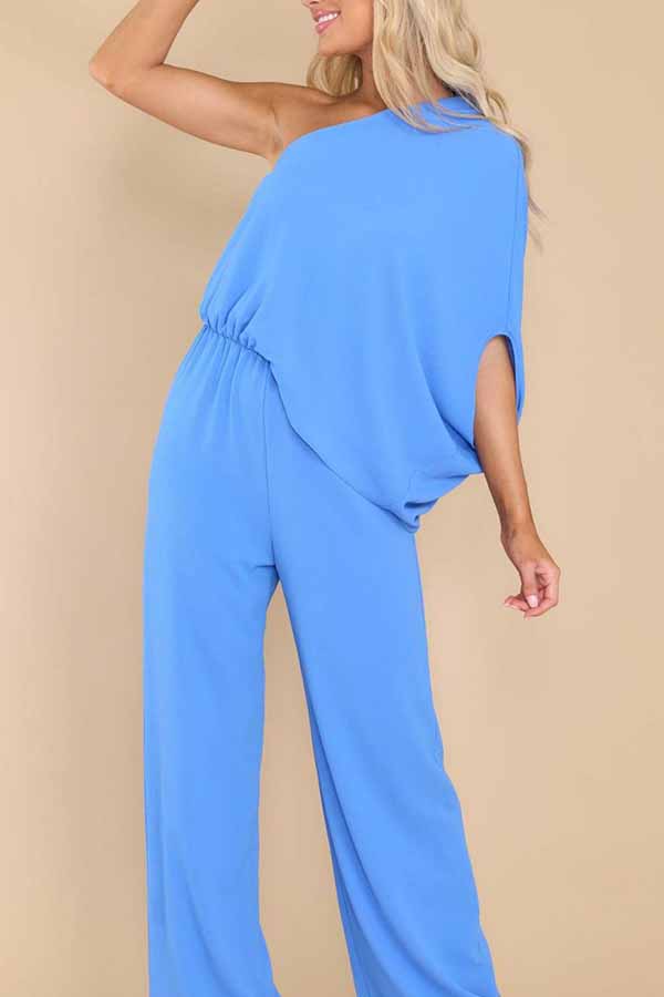 Slim Drape High Waist Jumpsuit