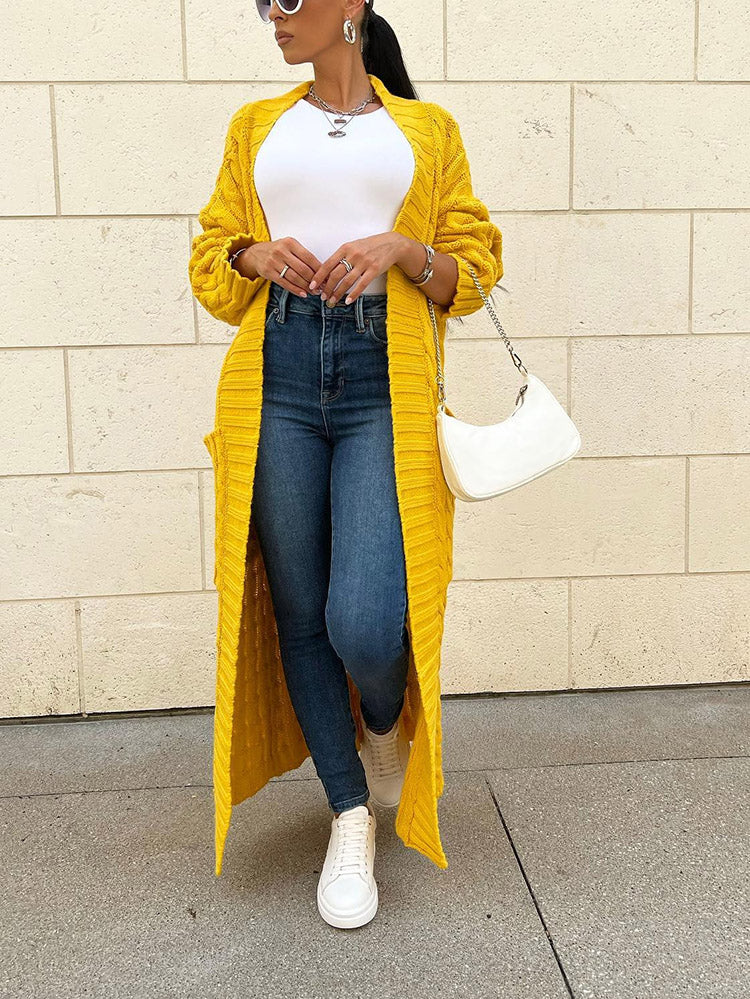 Knitted Graceful Open Front Cardigan