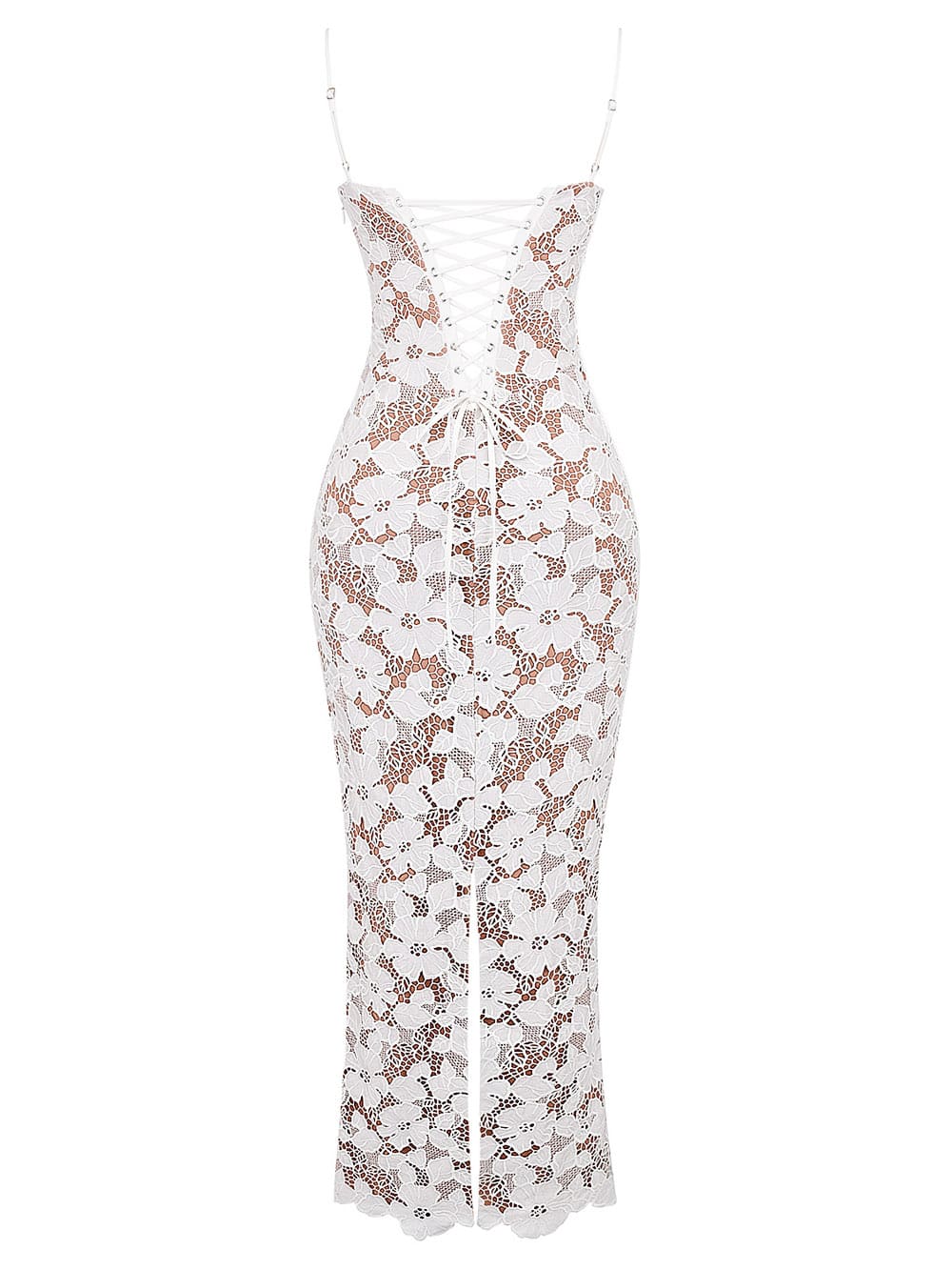 White Embroidered Maxi Dress-"pearl"