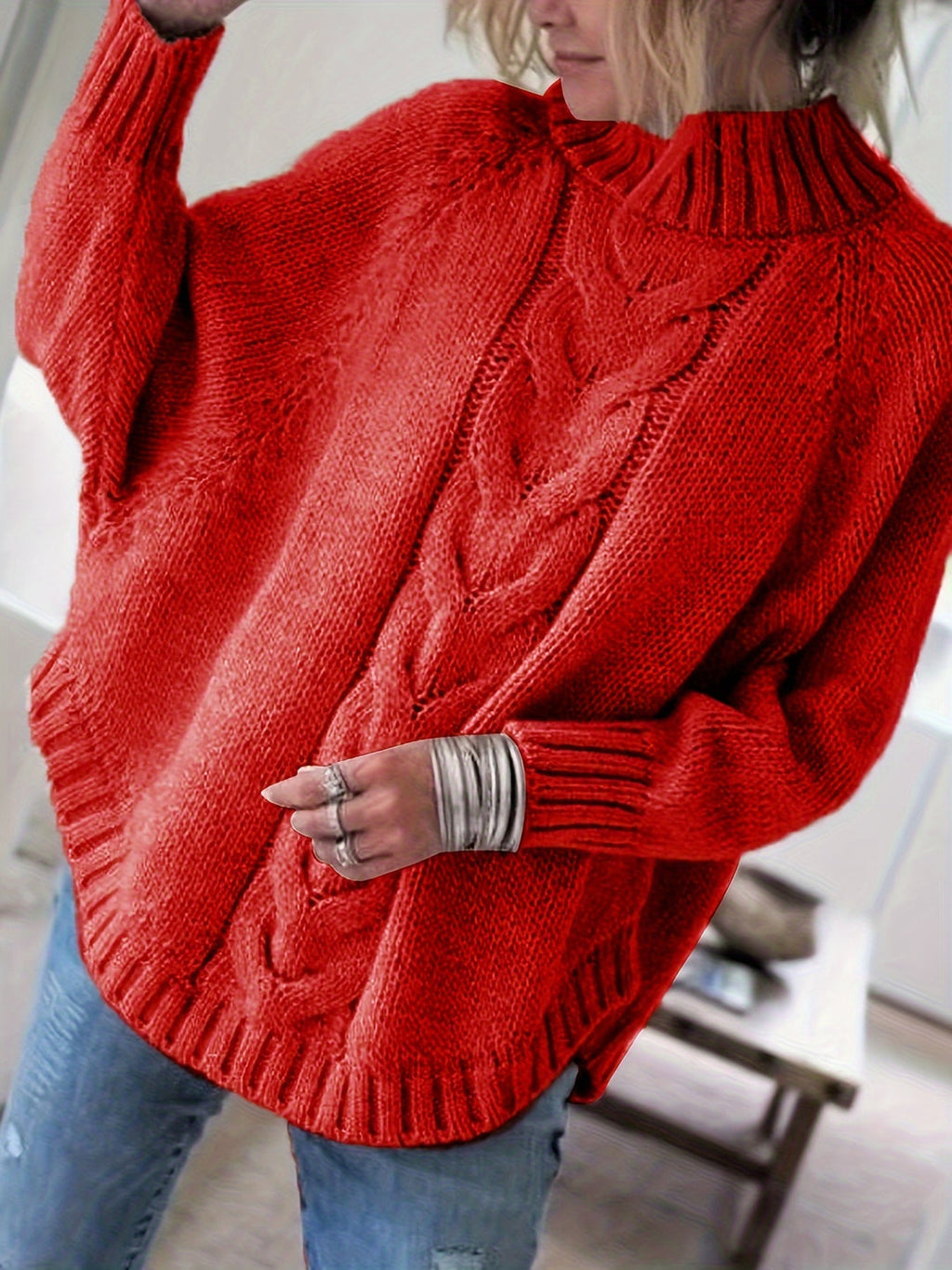 Sheerah - Loose Turtleneck Sweater