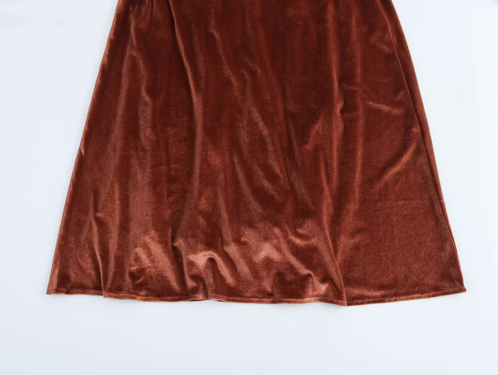 Fall Clothing Sling Pleated Midi Dress