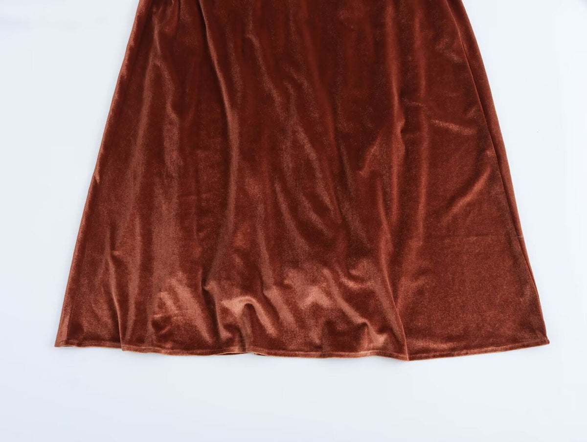 Fall Clothing Sling Pleated Midi Dress