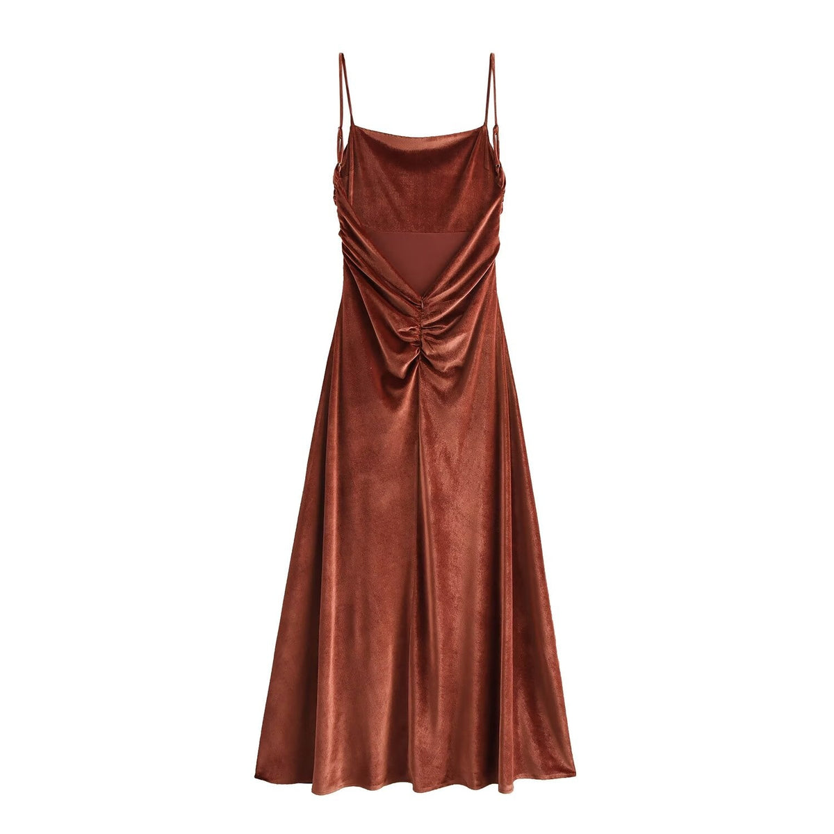Fall Clothing Sling Pleated Midi Dress