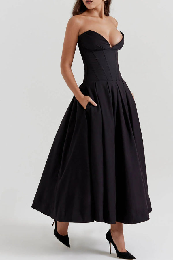 Milady Strapless Midi Dress