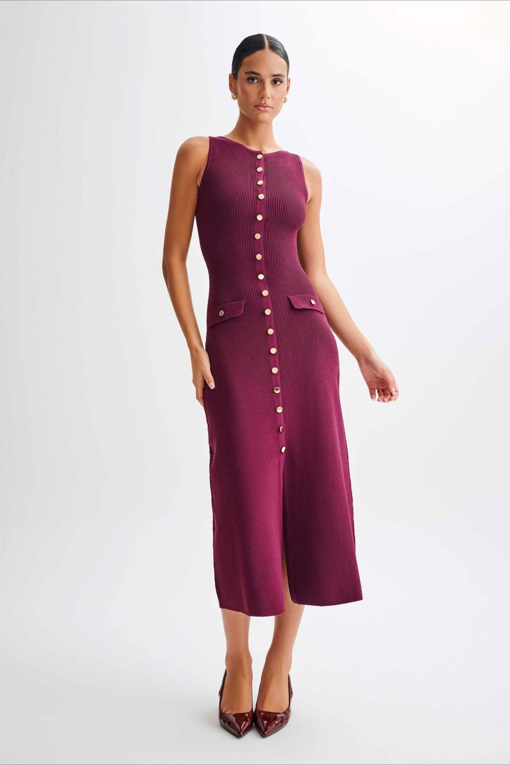 Knit Sleeveless Bodycon Sweater Dress