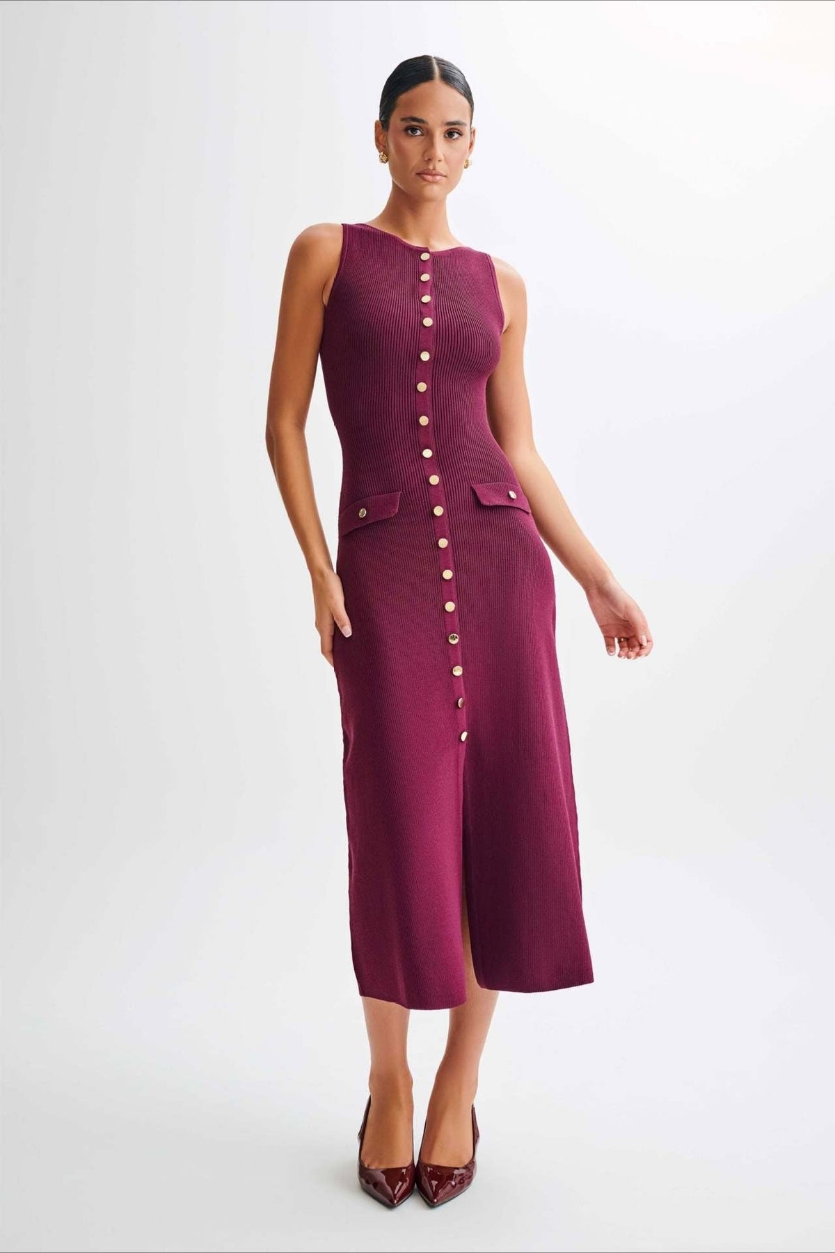 Knit Sleeveless Bodycon Sweater Dress