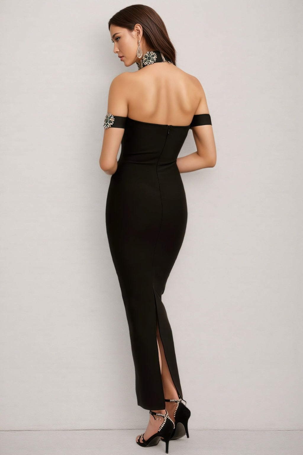 Mona Crystal Bandage Maxi Dress