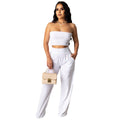 Clothing Pleating Tube Top Two Piece Work Pant Vacation Summer