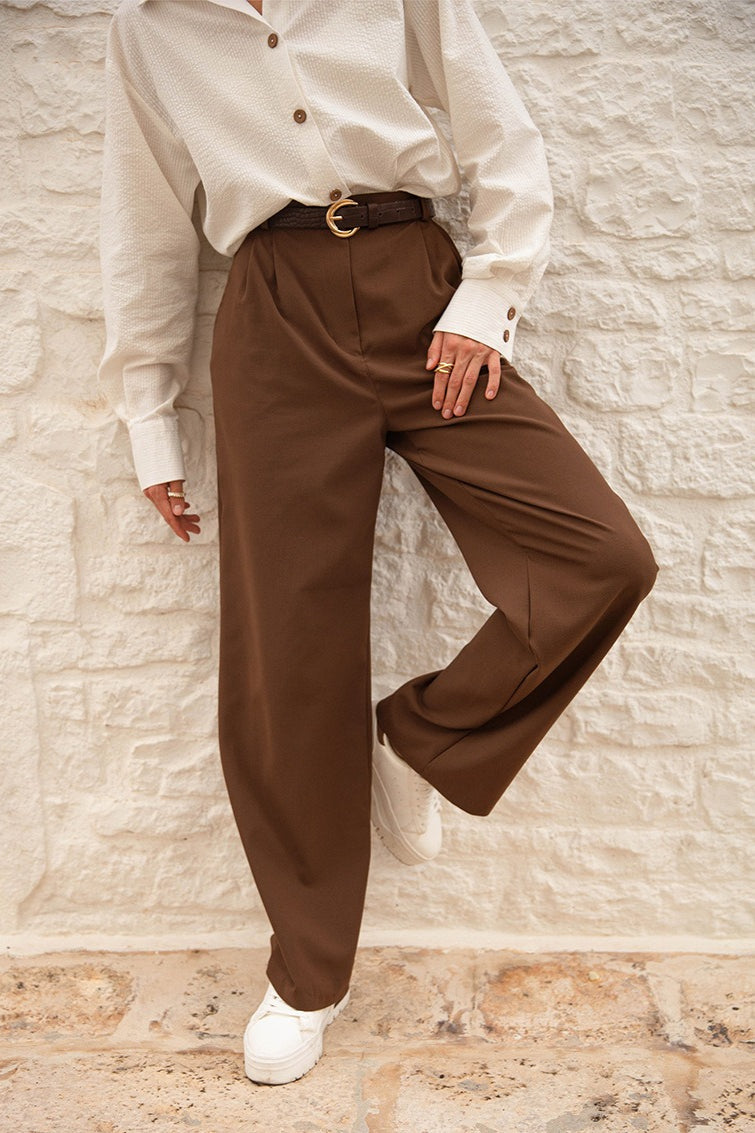 High-waist Straight-leg Pants
