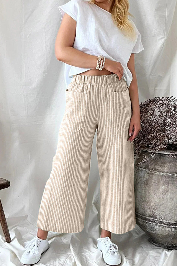 Cotton Linen Loose Straight Leg Pants Clothes