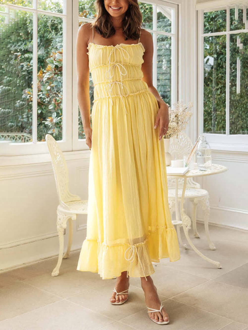 Off-shoulder Strap Patchwork Dress