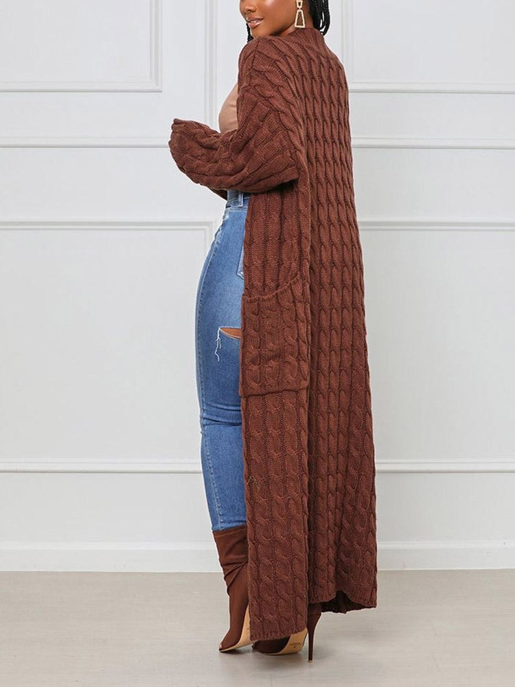 Knitted Graceful Open Front Cardigan