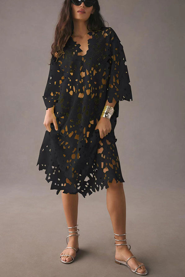 I Belong Here Eyelet Lace Cover Up Beach Midi Dress