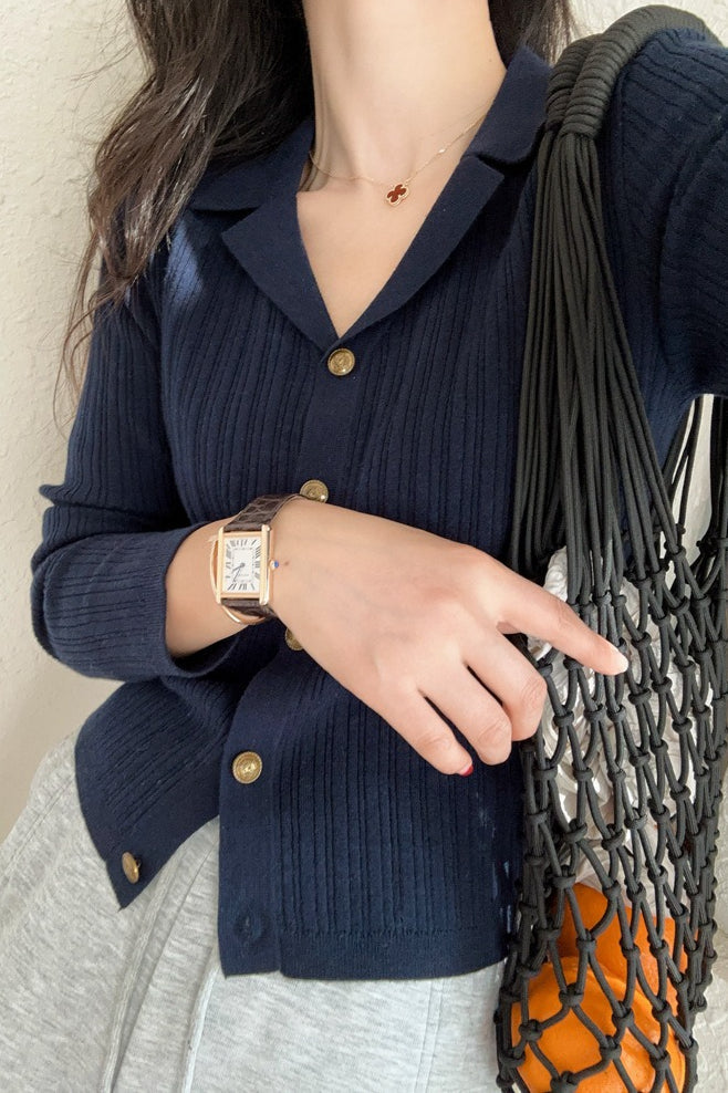 Wool Blend Textured Cardigan