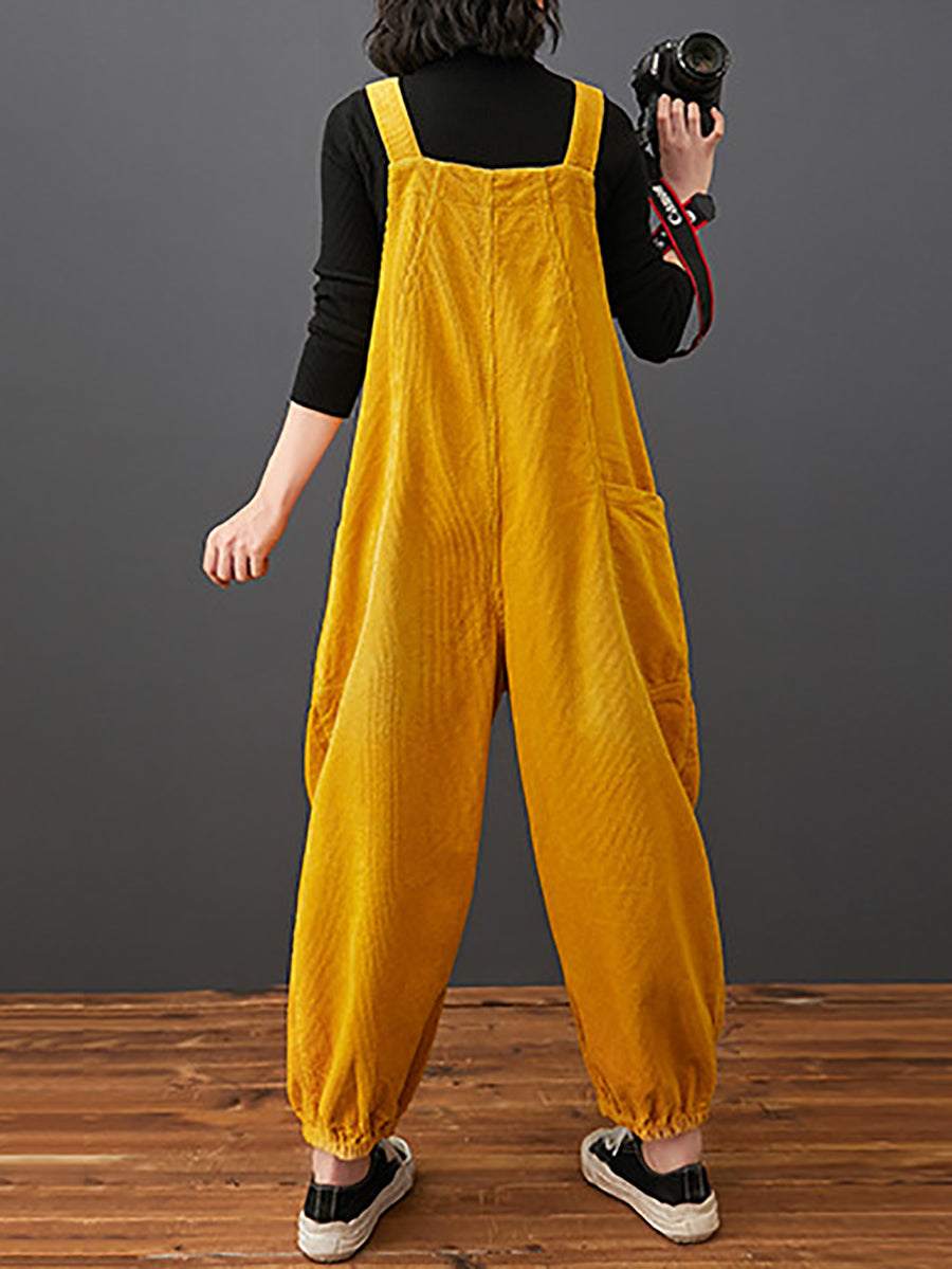 Commute Autumn Corduroy Loose Jumpsuits Ak1022