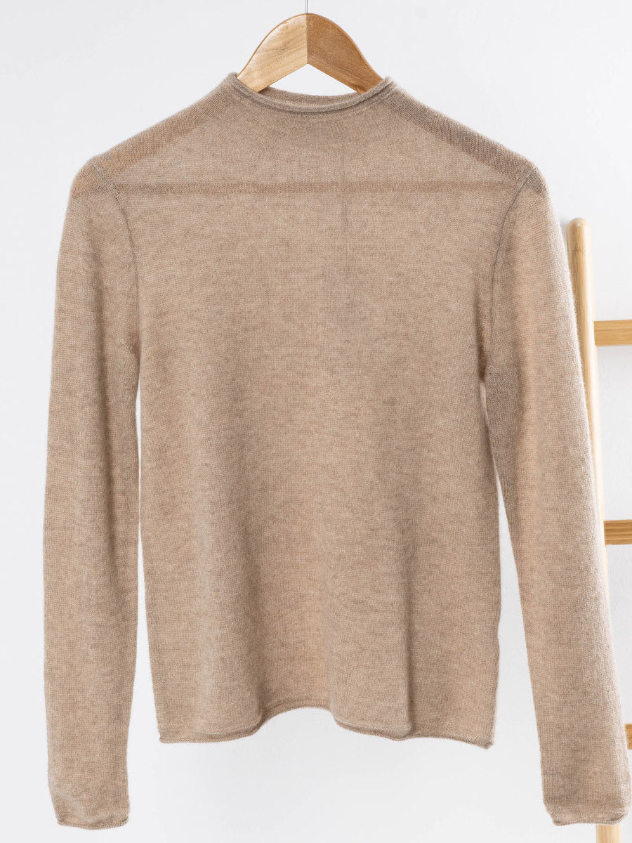 100% Cashmere Round Neck Knit Sweater