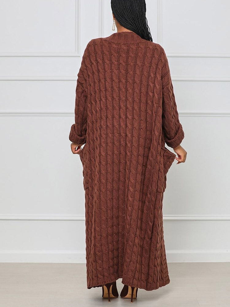 Knitted Graceful Open Front Cardigan