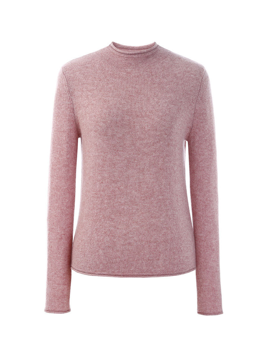 100% Cashmere Round Neck Knit Sweater