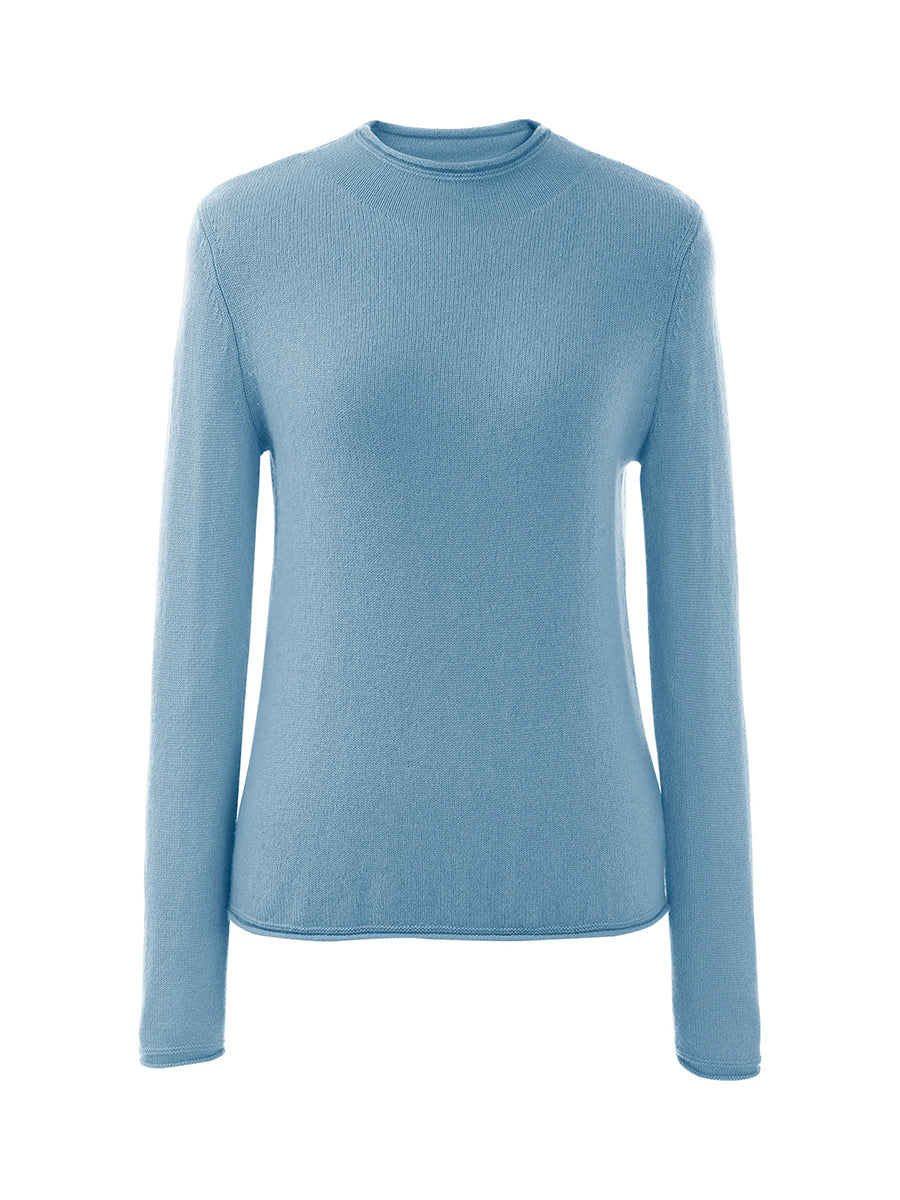 100% Cashmere Round Neck Knit Sweater