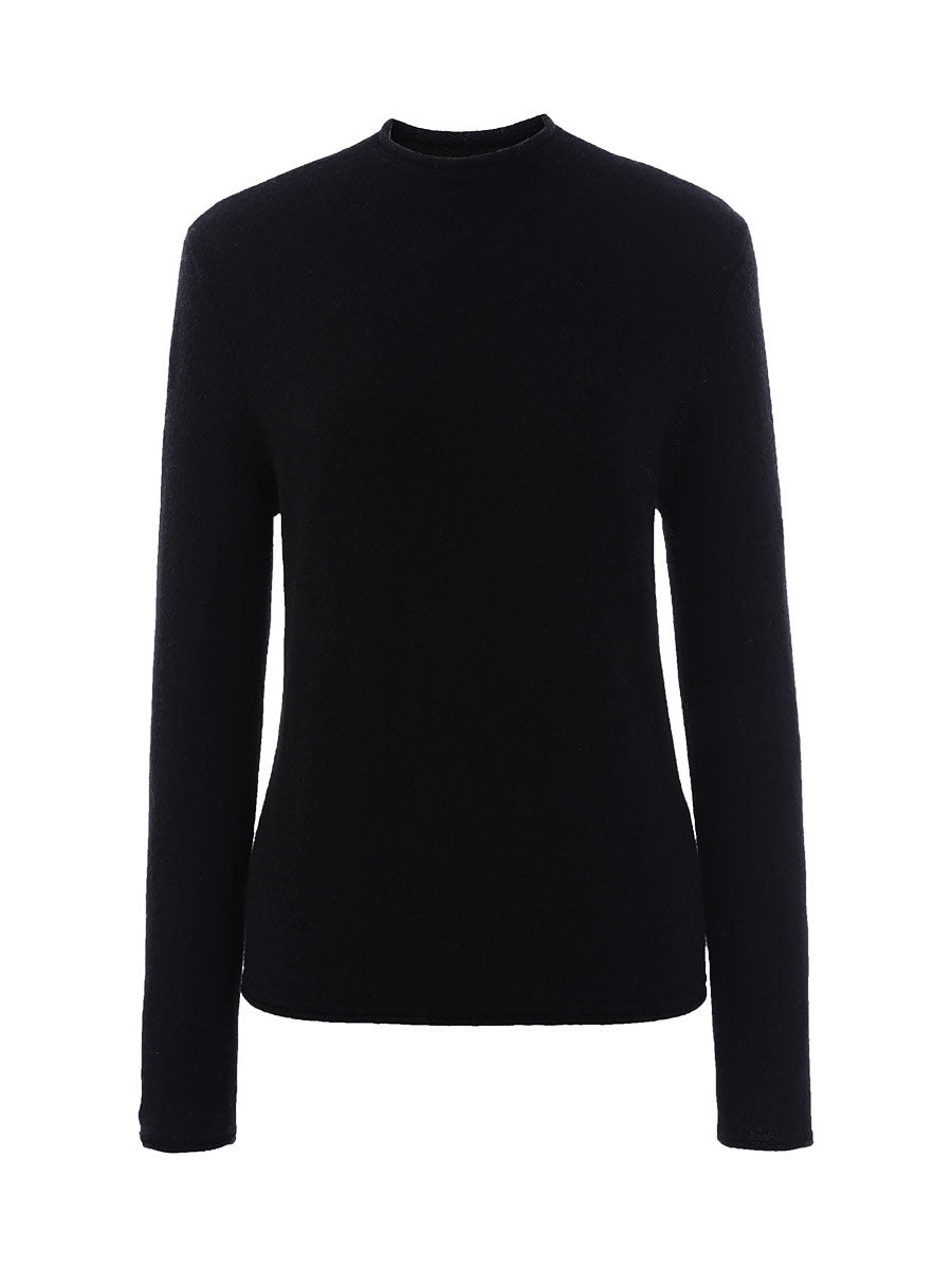 100% Cashmere Round Neck Knit Sweater
