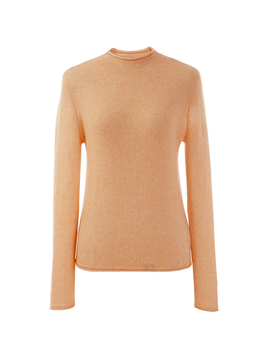 100% Cashmere Round Neck Knit Sweater