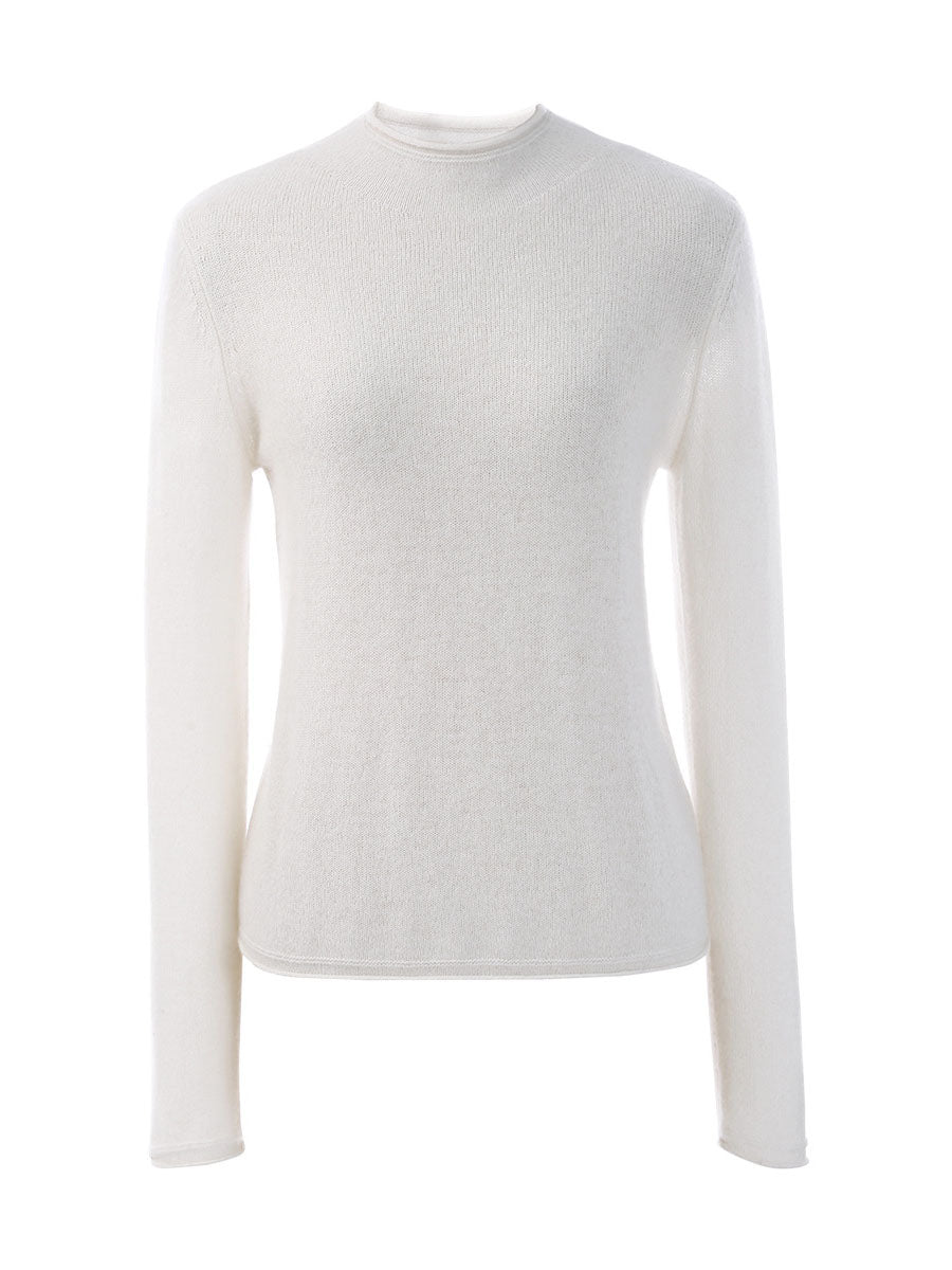 100% Cashmere Round Neck Knit Sweater