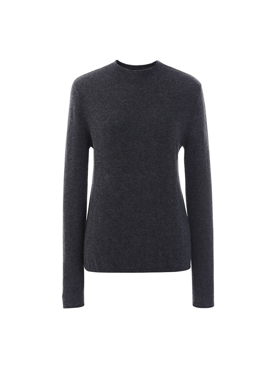 100% Cashmere Round Neck Knit Sweater