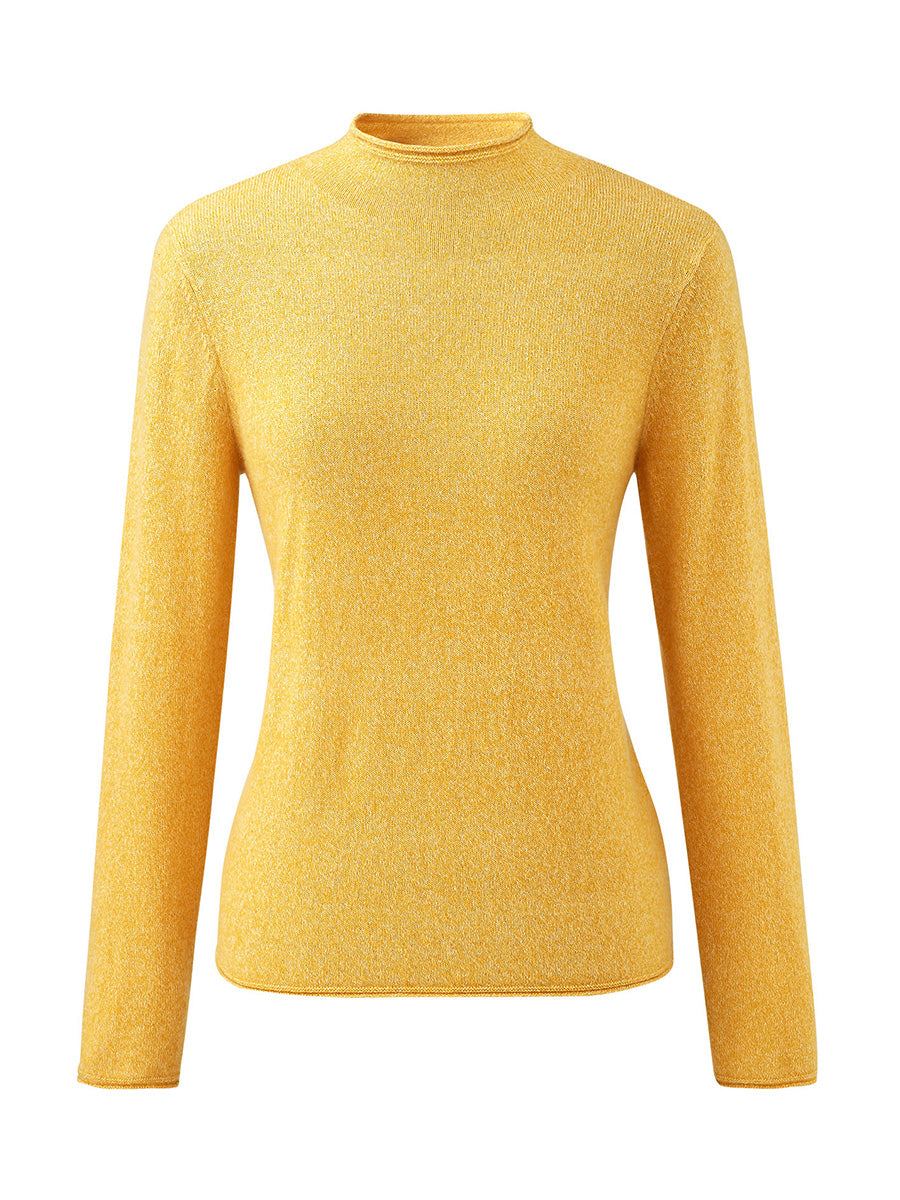 100% Cashmere Round Neck Knit Sweater