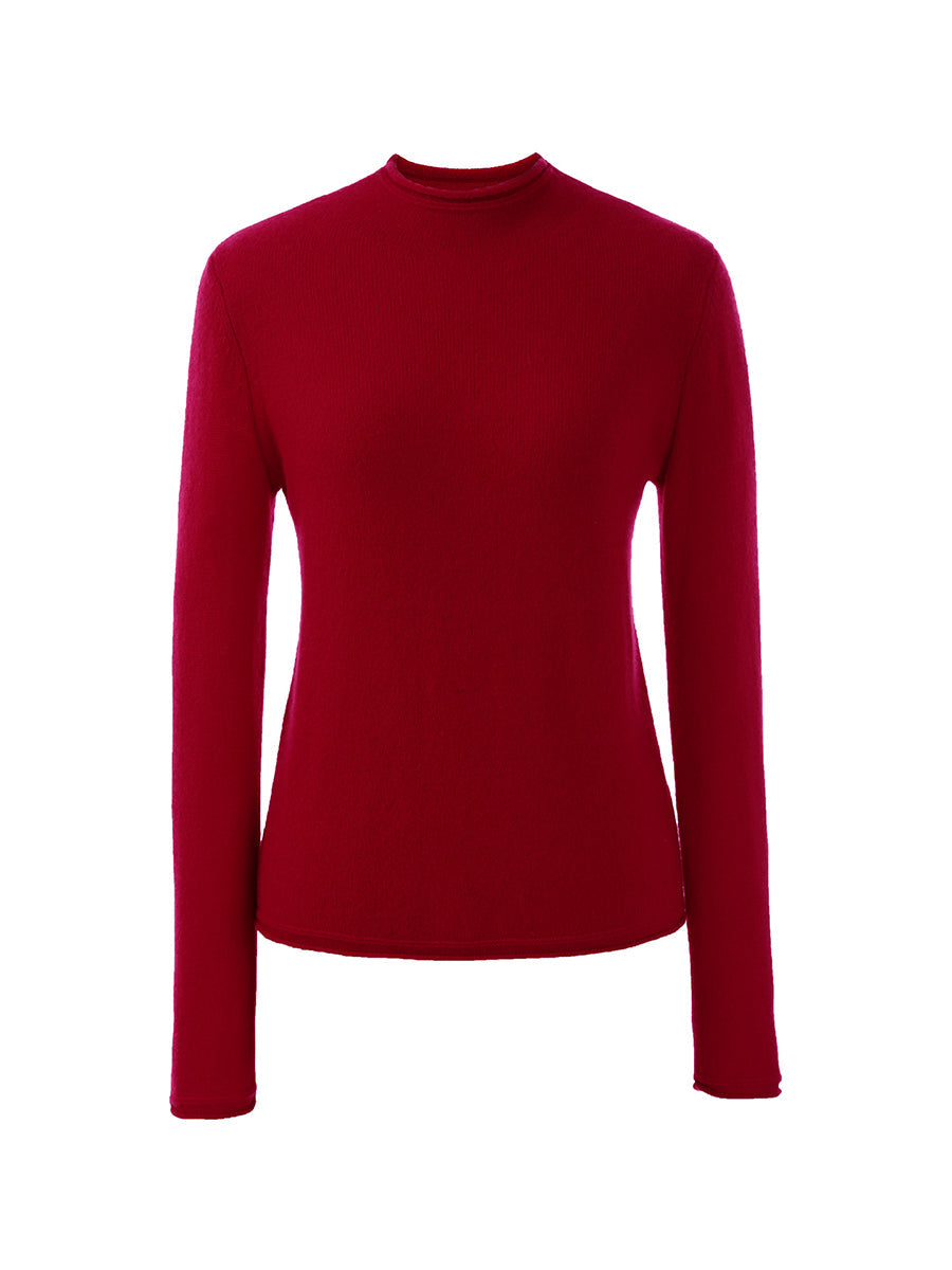 100% Cashmere Round Neck Knit Sweater