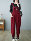 Autumn Corduroy Loose Jumpsuits Ah1009
