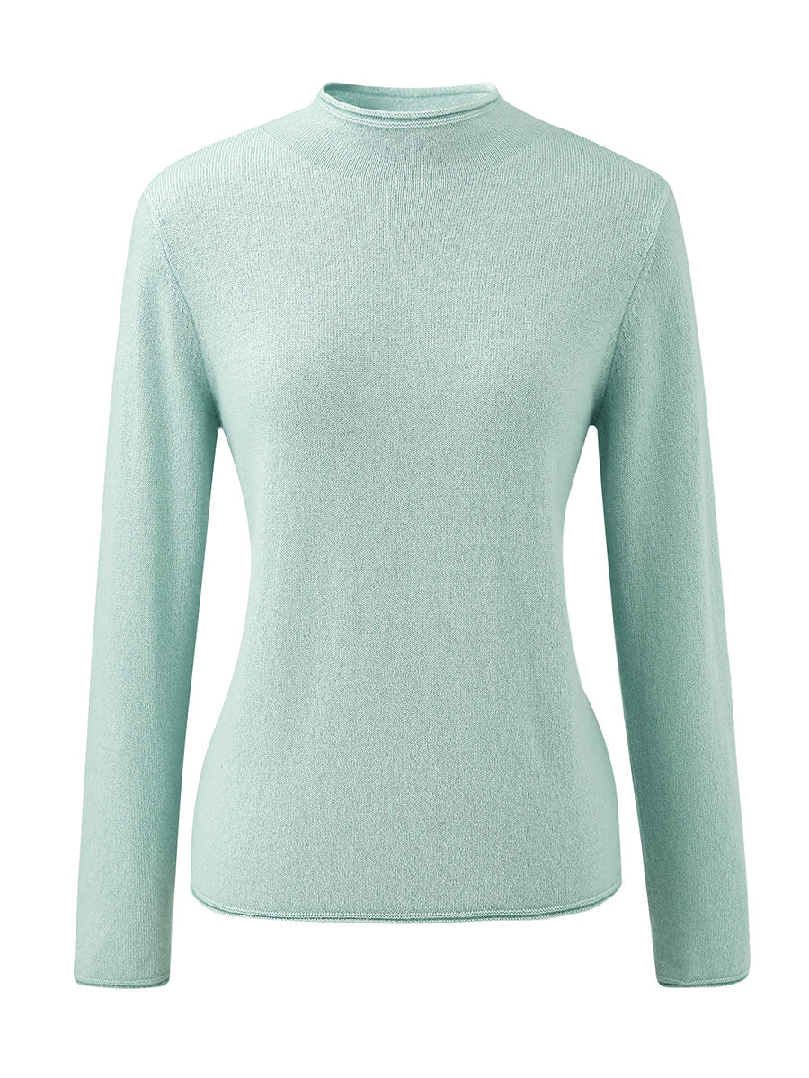 100% Cashmere Round Neck Knit Sweater