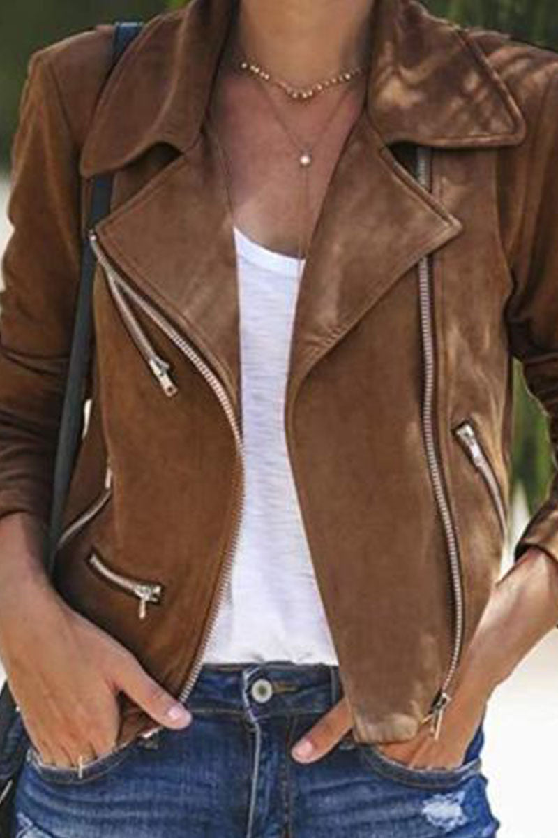 Street Cardigan Turndown Collar Outerwear