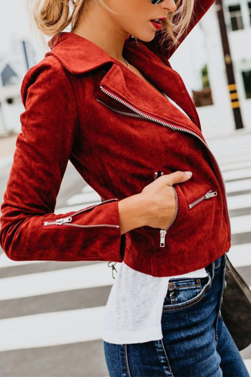 Street Cardigan Turndown Collar Outerwear