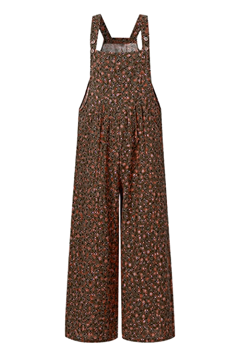 Pocket Square Collar Regular Jumpsuits