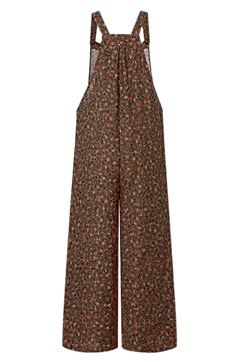 Pocket Square Collar Regular Jumpsuits