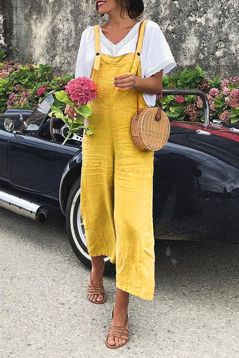 Spaghetti Strap Loose Jumpsuits(5 Colors)