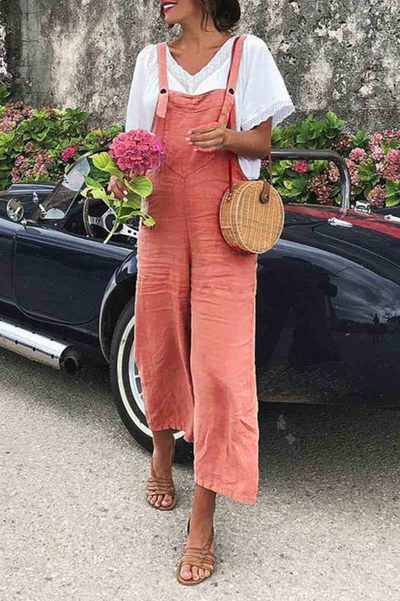 Spaghetti Strap Loose Jumpsuits(5 Colors)