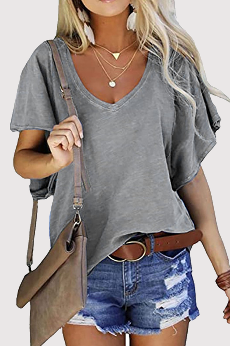 Basic V Neck T-shirts(4 Colors)