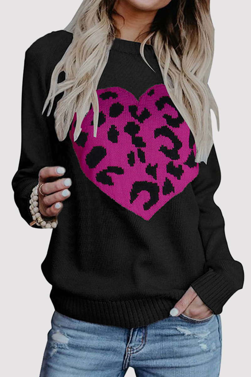 Print Patchwork O Neck Tops Sweater(4 Colors)