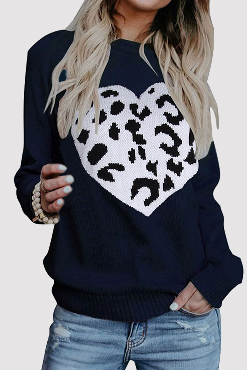 Print Patchwork O Neck Tops Sweater(4 Colors)