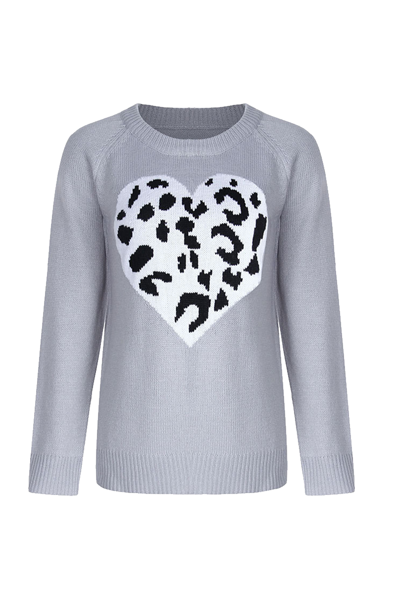 Print Patchwork O Neck Tops Sweater(4 Colors)