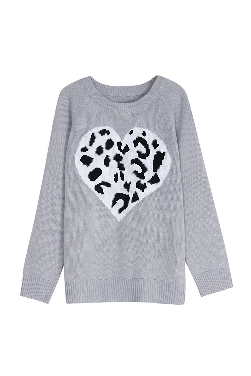 Print Patchwork O Neck Tops Sweater(4 Colors)