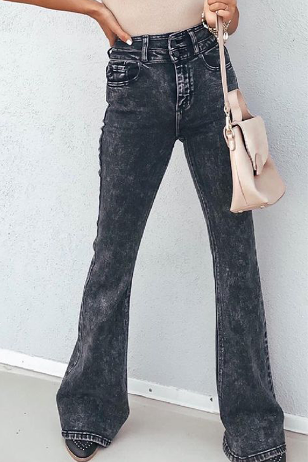 Street Plain Pants High Waist Wide Leg Bottoms Yr0251