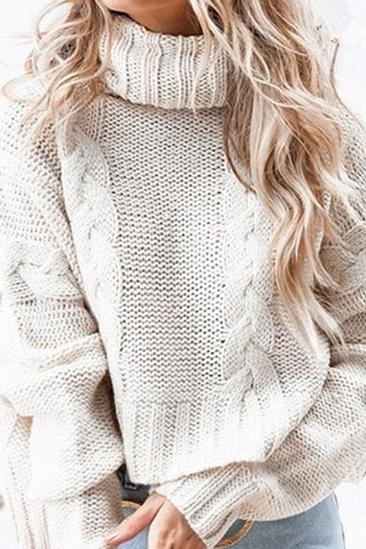 Split Joint Turtleneck Tops Sweater