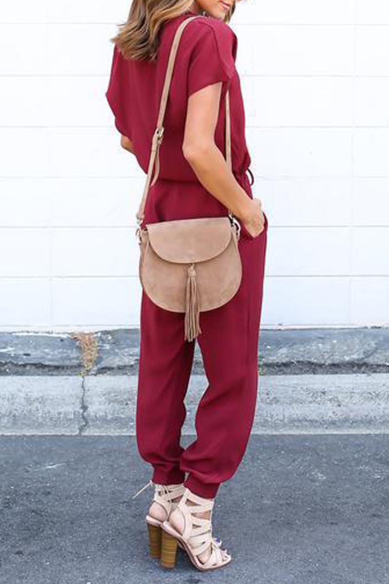 V Neck Straight Jumpsuits(3 Colors)