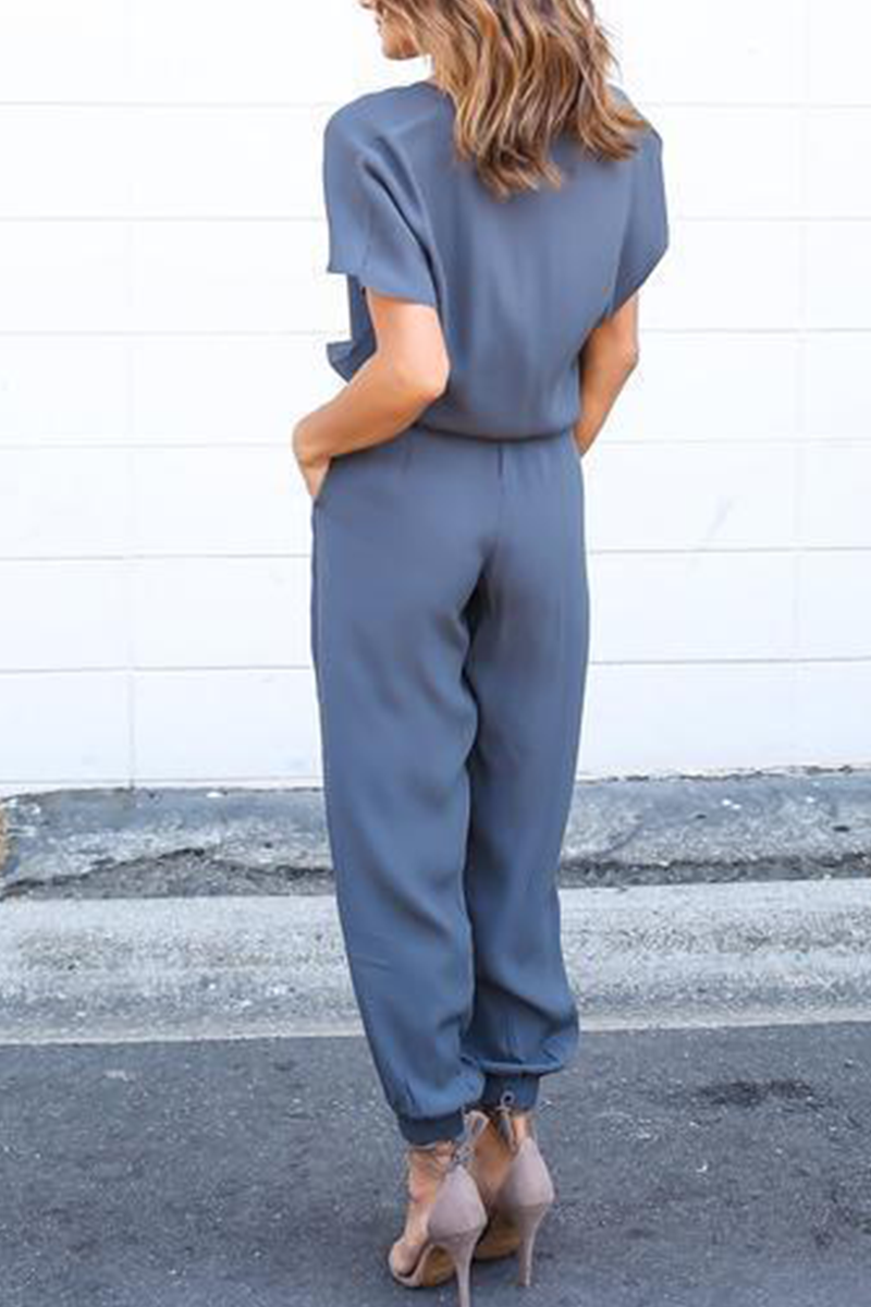 V Neck Straight Jumpsuits(3 Colors)
