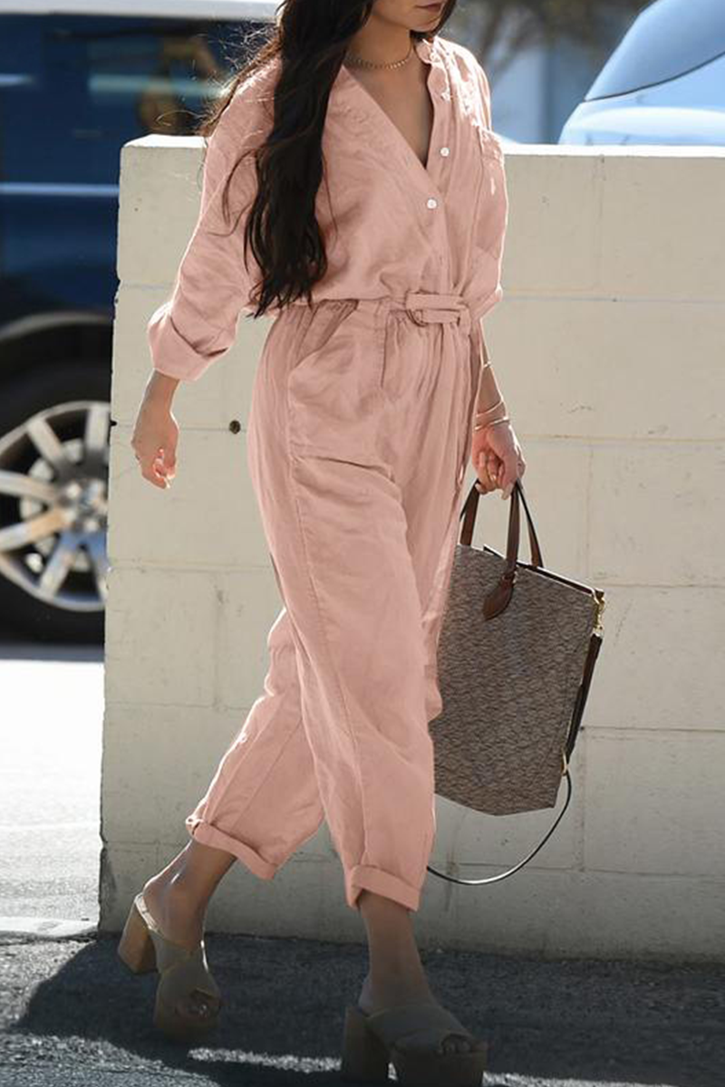 V Neck Harlan Jumpsuits(3 Colors)