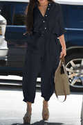 V Neck Harlan Jumpsuits(3 Colors)